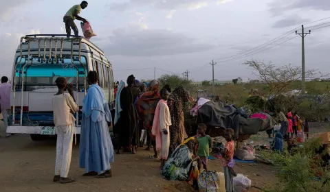 Barn på flukt i Sudan